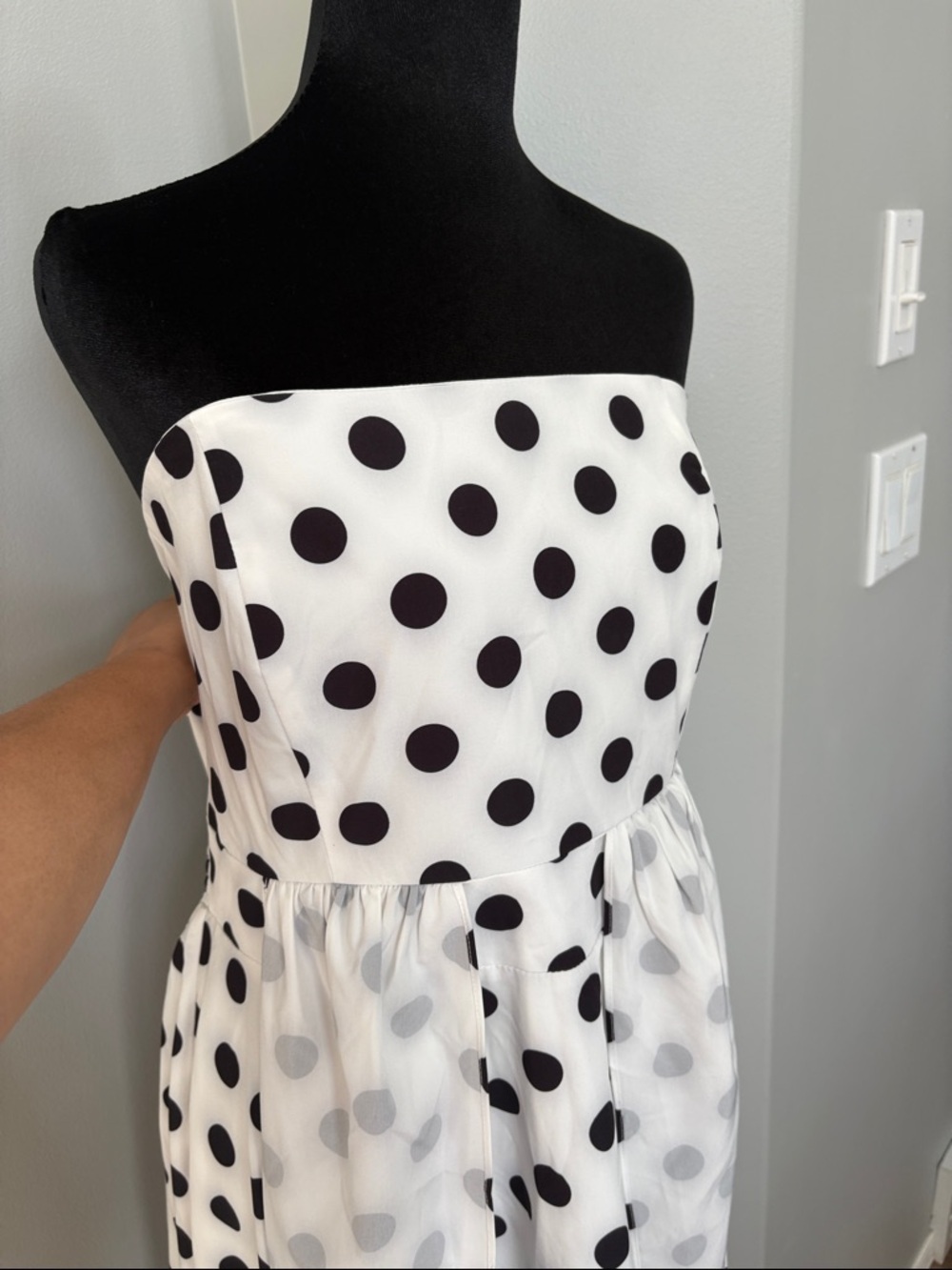 Belle Poque Vintage Style White Dress with Polka dots - Picture 6 of 7